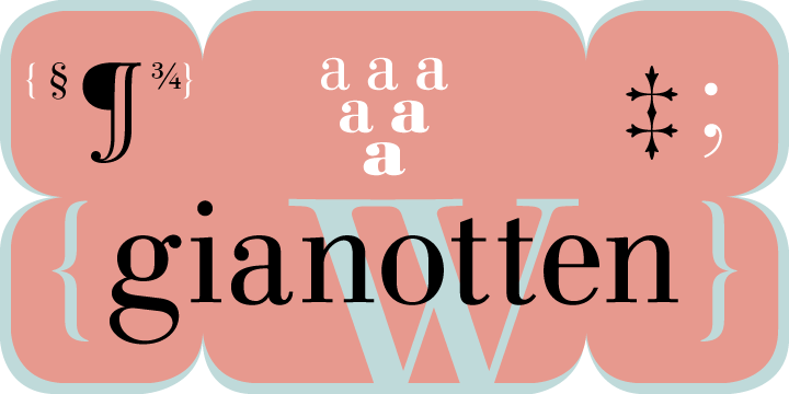 Beispiel einer Linotype Gianotten Gianotten Italic-Schriftart